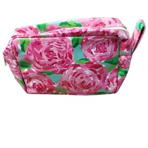 Makeup Bag With Pink Flowers.